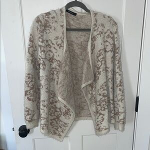 August Silk Cream and Brown Patterned Cardigan